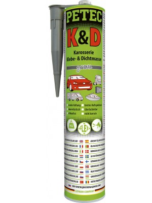 Petec K u. D Karosserie Klebe- und Dichtmasse 310ml, grau