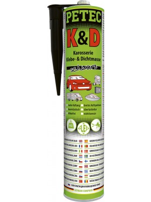 Petec K&D Karosserie Klebe- und Dichtmasse 310ml, schwarz