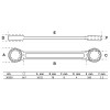 BGS Doppel-Ringschlüssel | extra flach | SW 6 x 7 mm