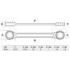 BGS Doppel-Ringschlüssel | extra flach | SW 12 x 13 mm