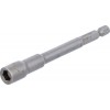 BGS Steckschlüssel-Einsatz Sechskant, extra lang | für Bohrmaschinen | Antrieb Außensechskant 6,3 mm (1/4"") | SW 7 mm