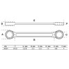 BGS Doppel-Ringschlüssel | extra flach | SW 14 x 15 mm