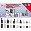 BGS Abstandhalter-Schrauben und Sechskant-Muttern-Sortiment | Nylon | 300-tlg.