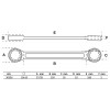 BGS Doppel-Ringschlüssel | extra flach | SW 18 x 19 mm