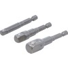BGS Adapter-Satz für Bohrmaschinen | Außensechskant Antrieb 6,3 mm (1/4"") | Abtrieb Außensechskant 6,3 mm (1/4""), 10 mm (3/8""), 12,5 mm (1/2"") | 3-tlg.