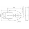 BGS Hahnenfußschlüssel | Antrieb Innenvierkant 12,5 mm (1/2"") | SW 21 mm