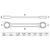 BGS Doppel-Ringschlüssel | extra flach | SW 20 x 22 mm