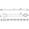 BGS Ratschenring-Maulschlüssel | umschaltbar | SW 17 mm