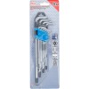 BGS Winkelschlüssel-Satz | extra lang | T-Profil (für Torx) mit Bohrung T10 - T50 | 9-tlg.