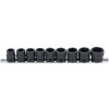 BGS Kraft-Steckschlüssel-Einsatz-Satz Sechskant, extra flach | Antrieb Innenvierkant 12,5 mm (1/2"") | SW 13 - 24 mm | 9-tlg.
