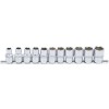 BGS Steckschlüssel-Einsatz-Satz, Sechskant | Antrieb Innenvierkant 12,5 mm (1/2"") | SW 10 - 21 mm | 11-tlg.