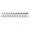 BGS Steckschlüssel-Einsatz-Satz, Zwölfkant | Antrieb Innenvierkant 12,5 mm (1/2"") | SW 10 - 21 mm | 11-tlg.