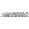 BGS Steckschlüssel-Einsatz-Satz, Sechskant | Antrieb Innenvierkant 12,5 mm (1/2"") | Zollgrößen | 10-tlg.