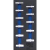 BGS Werkstattwageneinlage 1/3: Steckschlüssel-Einsätze Sechskant | 10 mm (3/8"") | in Zollgrößen| tief | 11-tlg.