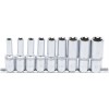 BGS Steckschlüssel-Einsatz-Satz E-Profil, tief | Antrieb Innenvierkant 12,5 mm (1/2"") | SW E10 - E24 | 9-tlg.