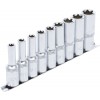 BGS Steckschlüssel-Einsatz-Satz E-Profil, tief | Antrieb Innenvierkant 12,5 mm (1/2"") | SW E10 - E24 | 9-tlg.