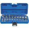 BGS Steckschlüssel-Einsatz-Satz E-Profil | Antrieb Innenvierkant 6,3 mm (1/4"") / 12,5 mm (1/2"") | SW E4 - E24 | 28-tlg.