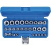 BGS Steckschlüssel-Einsatz-Satz E-Profil | Antrieb Innenvierkant 6,3 mm (1/4"") / 12,5 mm (1/2"") | SW E4 - E24 | 28-tlg.