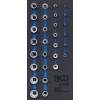 BGS Werkstattwageneinlage 1/3: Steckschlüssel-Einsätze Zwölfkant | 6,3 mm (1/4"") / 12,5 mm (1/2"") | 29-tlg.