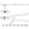 BGS Sprengringzange | abgewinkelt | für Innensprengringe | 500 mm