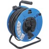 BGS Kabeltrommel | 50 m | 3 x 1,5 mm² | 4 Steckdosen mit Verschlusskappe | IP 44 | 3500 W