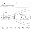 BGS Sprengringzange | abgewinkelt | für Außensprengringe | 250 mm