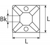 Klebesockel 3,6 / 19 x 19, Für Kabelbandbreite 3,6 mm, schwarz 10Stk.