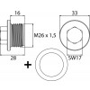 Ölablassschraube M26 x 1,5 x 16, mit Dichtring, Stahl verzinkt 1Stk.