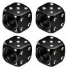 4 Stk. Set Würfel Reifenventil-Kappe Aluminium für PKW, SUV, Motorrad, Fahrrad Alu in Farbe SCHWARZ