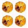 4 Stk. Set Würfel Reifenventil-Kappe Aluminium für PKW, SUV, Motorrad, Fahrrad Alu in Farbe GOLD