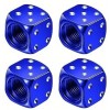 4 Stk. Set Würfel Reifenventil-Kappe Aluminium für PKW, SUV, Motorrad, Fahrrad Alu in Farbe BLAU