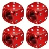 4 Stk. Set Würfel Reifenventil-Kappe Aluminium für PKW, SUV, Motorrad, Fahrrad Alu in Farbe ROT