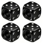 4 Stk. Set Würfel Reifenventil-Kappe Aluminium für PKW, SUV, Motorrad, Fahrrad Alu in Farbe SCHWARZ