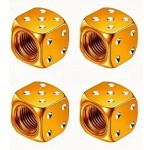 4 Stk. Set Würfel Reifenventil-Kappe Aluminium für PKW, SUV, Motorrad, Fahrrad Alu in Farbe GOLD