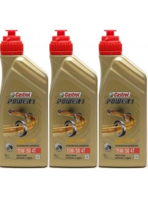 Castrol Power 1 4T 15W-50 Motorrad Motoröl 3x 1l = 3 Liter