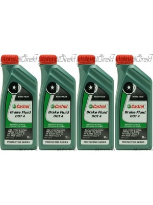 Castrol Brake Fluid DOT 4 Bremsflüssigkeit 4x 1l = 4 Liter