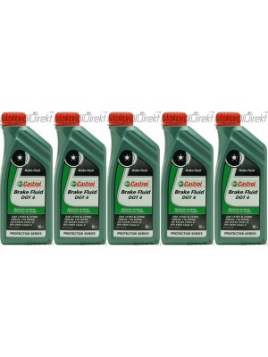 Castrol Brake Fluid DOT 4 Bremsflüssigkeit 5x 1l = 5 Liter