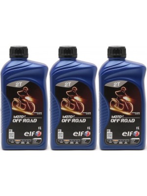 Elf Moto 2 Off Road teilsynthetisches 2T Motorrad Motorenöl 3x 1l = 3 Liter