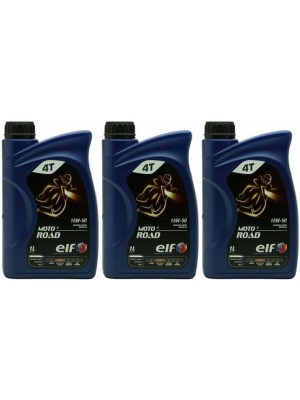 Elf Moto 4 Road 15W-50 4T Motorrad Motoröl 3x 1l = 3 Liter