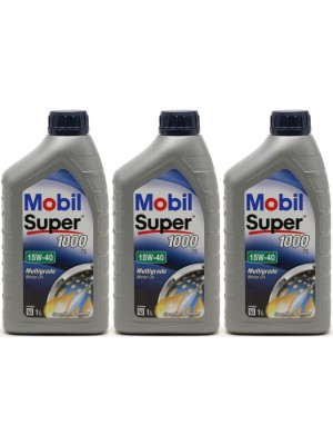Mobil Super 1000 X1 15W-40 Motoröl 3x 1l = 3 Liter