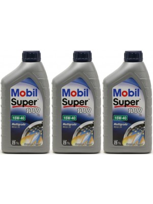 Mobil Super 1000 X1 15W-40 Motoröl 3x 1l = 3 Liter