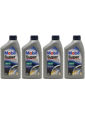 Mobil Super 1000 X1 15W-40 Motoröl 4x 1l = 4 Liter