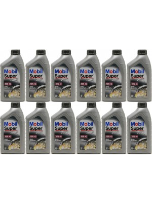 Mobil Super 2000 X1 10W-40 Diesel & Benziner Motoröliter 12x 1l = 12 Liter