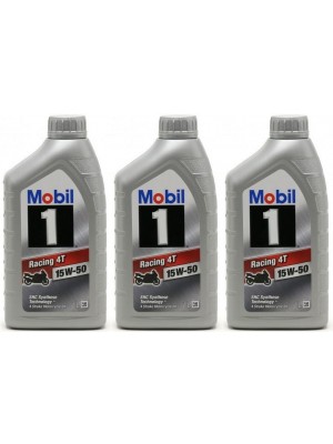 Mobil1 Racing 4T 15W-50 Motorrad Motoröl 3x 1l = 3 Liter