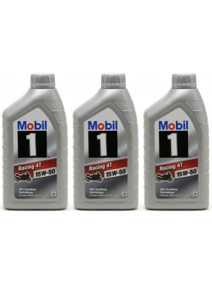 Mobil1 Racing 4T 15W-50 Motorrad Motoröl 3x 1l = 3 Liter