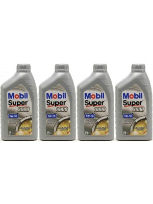 Mobil Super 3000 Formula V Longlife 5W-30 Motoröl 4x 1l = 4 Liter