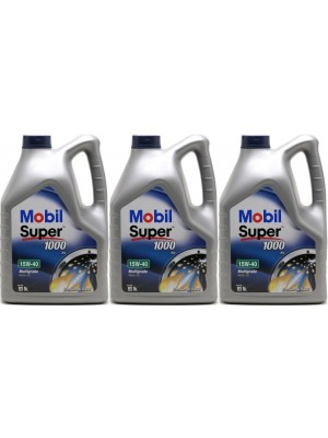 Mobil Super 1000 X1 15W-40 Motoröl 3x 5 = 15 Liter