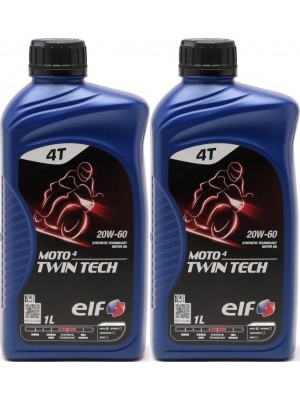 Elf Moto 4 Twin Tech 20W-60 4T Motorrad Motoröl 2x 1l = 2 Liter