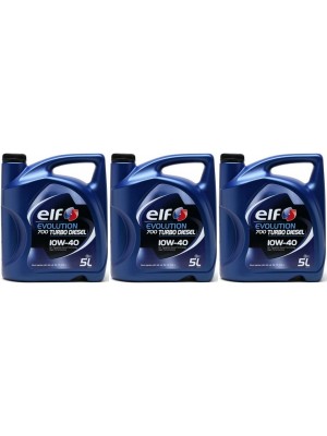 Elf Evolution 700 Turbo Diesel 10W-40 Motoröl 3x 5 = 15 Liter