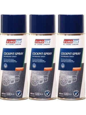 Eurolub Cockpit Spray Apfelduft 3x 400 Milliliter